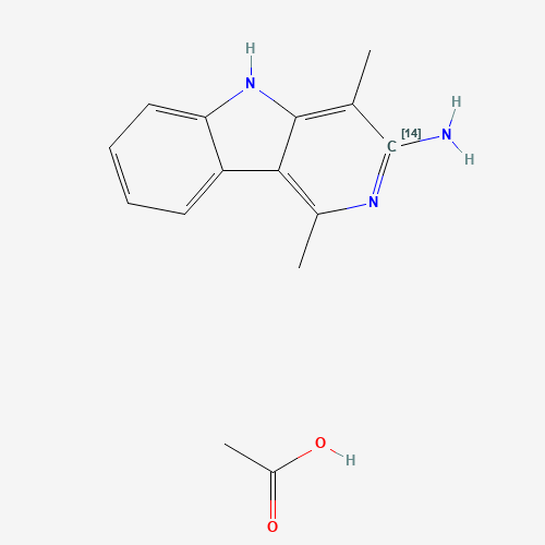 3-Amino-1,4-dimethyl-5H-pyrido[4,3-b]indole-3-14C Acetate (CAS: 210049-08-4) - Chemical Structure and Molecular Formula 