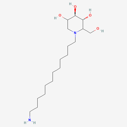 N-(12-Aminododecyl)deoxynojirimycin (CAS: 885484-41-3) - Chemical Structure and Molecular Formula 