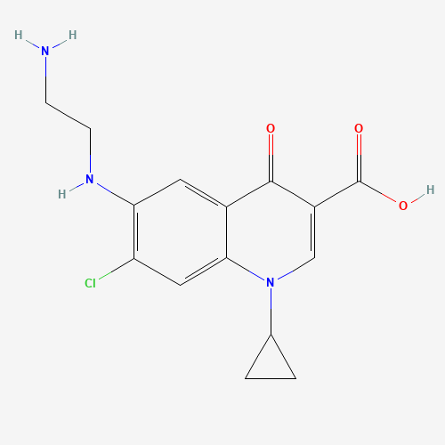 6-[(2-Aminoethyl)amino]-7-chloro-1-cyclopropyl-1,4-dihydro-4-oxo-quinoline-3-carboxylic Acid (CAS: 528851-85-6) - Chemical Structure and Molecular Formula 