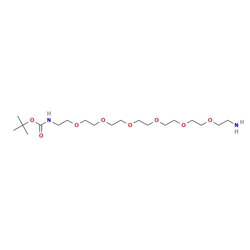 O-(2-Aminoethyl)-O'-[2-(Boc-amino)ethyl]pentaethylene Glycol (CAS: 1091627-77-8) - Chemical Structure and Molecular Formula 