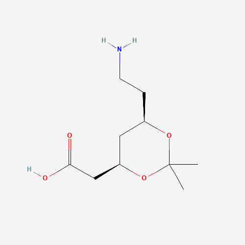 (4R,cis)-6-(2-Aminoethyl)-2,2-dimethyl-1,3-dioxane-4-acetic Acid (CAS: 125995-17-7) - Chemical Structure and Molecular Formula 