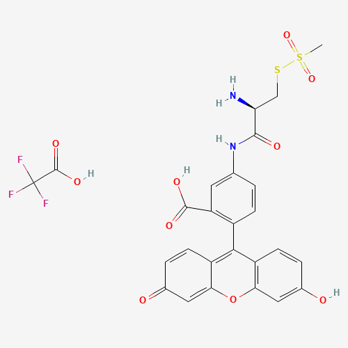 (R)-2-Amino-2-[(5-fluoresceinyl)aminocarbonyl]ethyl Methanethiosulfonate,Trifluoroacetate Salt (CAS: 1356019-48-1) - Chemical Structure and Molecular Formula 