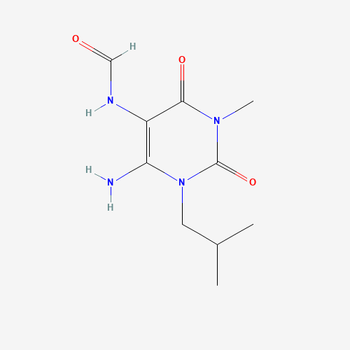 4-Amino-5-formylamino-3-isobutyl-1-methylpyrimidine-2,6-dione (CAS: 130332-59-1) - Chemical Structure and Molecular Formula 