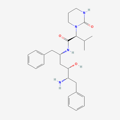 (S)-N-[(2S,4S,5S)-5-Amino-4-hydroxy-1,6-diphenylhexan-2-yl]-3-methyl-2-(2-oxotetrahydropyrimidin-1(2H)-yl)butanamide (CAS: 192726-05-9) - Chemical Structure and Molecular Formula 