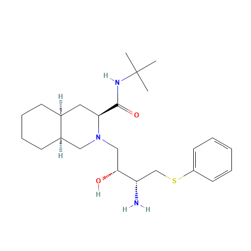 (3S,4aS,8aS)-2-[(2R,3R)-3-Amino-2-hydroxy-4-(phenylthio)butyl]-N-(1,1-dimethylethyl)decahydro-3-isoquinolinecarboxamide (CAS: 159878-05-4) - Related Chemical Product