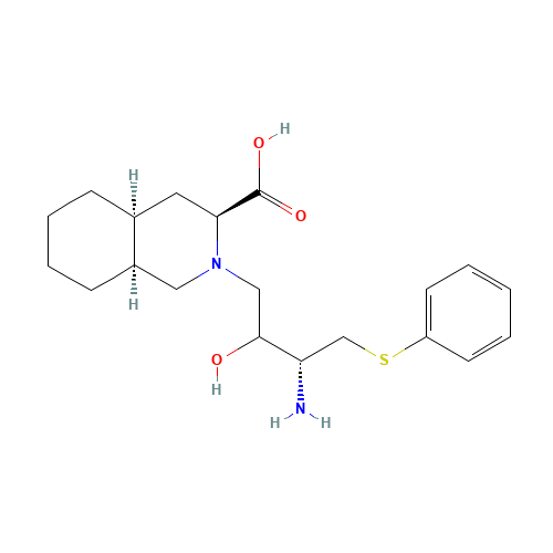 (3S,4aS,8aS)-2-[(2R,3R)-3-Amino-2-hydroxy-4-phenythiobutyl]-decahydro-3-isoquinolinecarboxylic Acid (CAS: 1221793-34-5) - Related Chemical Product