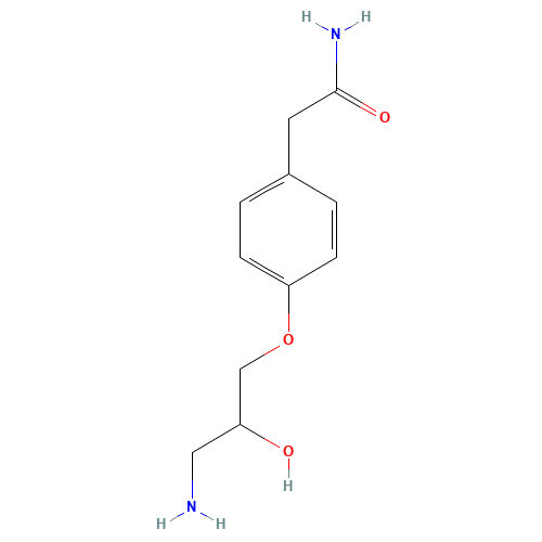 4-(3-Amino-2-hydroxypropoxy)phenylacetamide (CAS: 81346-71-6) - Chemical Structure and Molecular Formula 