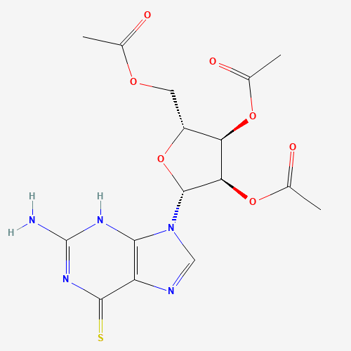 2-Amino-6-mercaptopurine-9-(2',3',5'-tri-O-acetyl-b-ribofuranosyl)purine (CAS: 2946-36-3) - Chemical Structure and Molecular Formula 