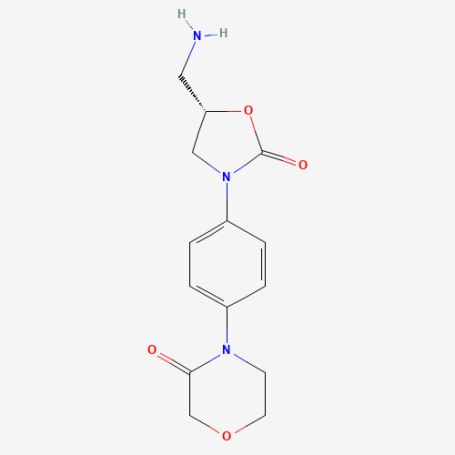 4-[4-[(5S)-5-(Aminomethyl)-2-oxo-3-oxazolidinyl]phenyl]-3-morpholinone (CAS: 446292-10-0) - Chemical Structure and Molecular Formula 