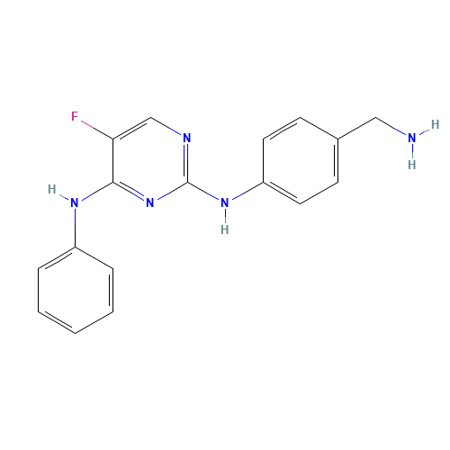 N2-[4-(Aminomethyl)phenyl]-5-fluoro-N4-phenylpyrimidine-2,4-diamine (CAS: 916603-07-1) - Chemical Structure and Molecular Formula 