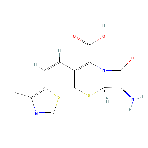 (6R,7R)-7-Amino-3-[(Z)-2-(4-methylthiazol-5-yl]ethenyl-8-oxo-5-thia-1-azabicylo[4.2.0]oct-2-ene-2-carboxylic acid (CAS: 155723-02-7) - Related Chemical Product