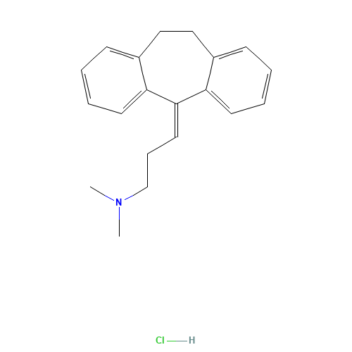 Amitriptyline Hydrochloride (CAS: 549-18-8) - Chemical Structure and Molecular Formula 