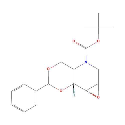 2,3-Anhydro-4,6-O-benzylidene-N-(tert-butoxycarbonyl)-1,5-deoxy-1,5-imino-D-glucitol (CAS: 133697-22-0) - Related Chemical Product