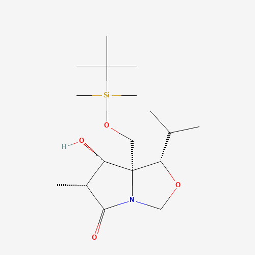 (3R,4S,5S,6S)-1-Aza-5-(t-butyldimethylsilyloxymethyl)-4-hydroxy-6-isopropyl-3-methyl-7-oxabicyclo[3.3.0]-octan-2-one (CAS: 145451-95-2) - Related Chemical Product