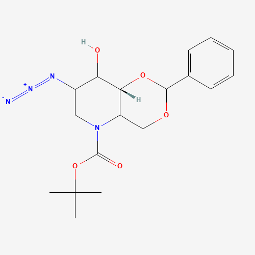 2-Azido-4,6-O-benzylidene-N-(tert-butoxycarbonyl)-1,2,5-trideoxy-1,5-imino-D-glucitol (CAS: 133697-23-1) - Related Chemical Product