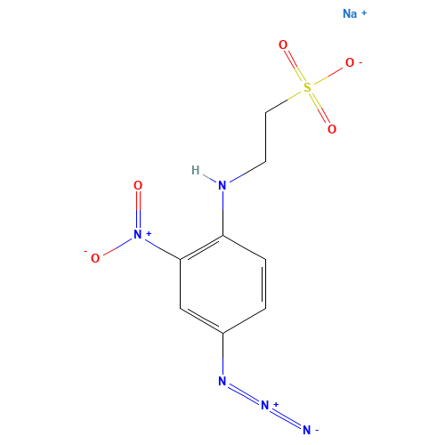 N-(4-Azido-2-nitrophenyl)-2-aminoethylsulfonate,Sodium Salt,Dihydrate (CAS: 352000-05-6) - Chemical Structure and Molecular Formula 