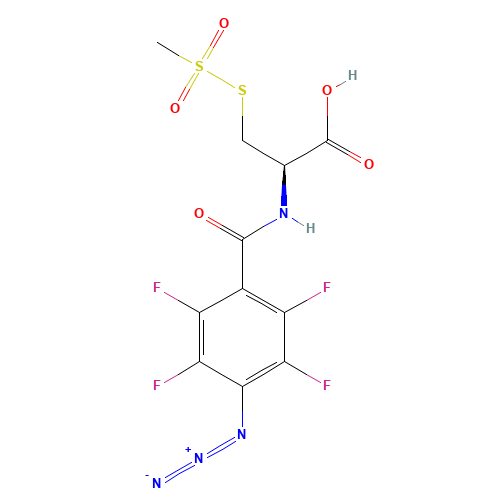 4-Azido-2,3,5,6-tetrafluorobenzamido-L-cysteine Methanethiosulfonate (CAS: 352000-06-7) - Chemical Structure and Molecular Formula 