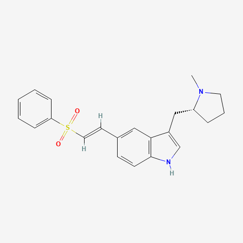 R-5-(2-Benzenesulphonylethenyl)-3-(N-methylpyrrolidin-2-ylmethyl)-1H-indole (CAS: 180637-89-2) - Chemical Structure and Molecular Formula 