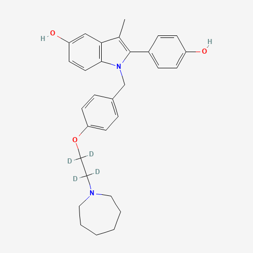 Bazedoxifene-d4 Acetate (CAS: 1133695-49-4) - Chemical Structure and Molecular Formula 