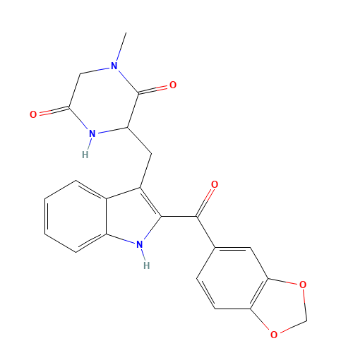 (3R)-3-[[2-(1,3-Benzodioxol-5-ylcarbonyl)-1H-indol-3-yl]methyl]-1-methyl-2,5-piperazinedione (CAS: 1220393-12-3) - Related Chemical Product