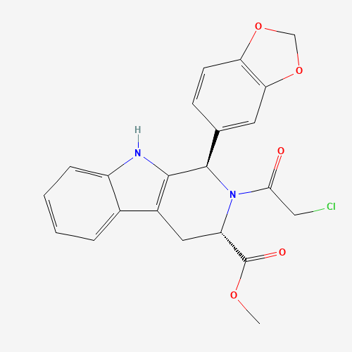 (1R,3S)-1-(1,3-Benzodioxol-5-yl)-2-(2-chloroacetyl)-2,3,4,9-tetrahydro-1H-pyrido[3,4-b]indole-3-carboxylic Acid Methyl Ester (CAS: 629652-44-4) - Chemical Structure and Molecular Formula 