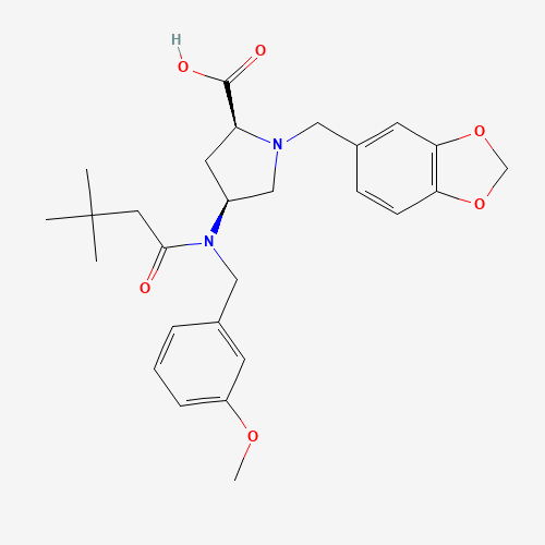 (4S)-1-(1,3-Benzodioxol-5-ylmethyl)-4-[(3,3-dimethyl-1-oxobutyl)[(3-methoxyphenyl)methyl]amino]-L-proline (CAS: 334999-53-0) - Related Chemical Product