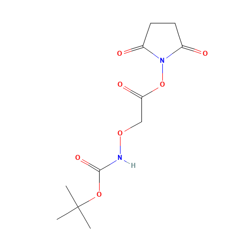 t-Boc-aminooxyacetic Acid N-Hydroxysuccinimide Ester (CAS: 80366-85-4) - Chemical Structure and Molecular Formula 