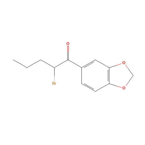 (+/-)-1-(1,3-Benzodioxol-5-yl)-2-bromo-1-pentanone (CAS: 146721-06-4) - Chemical Structure and Molecular Formula 