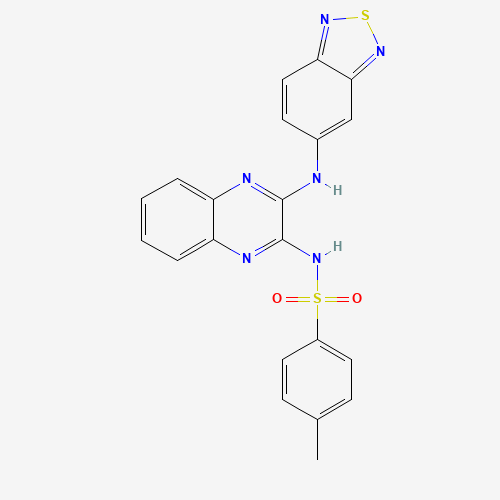 N-[3-(2,1,3-Benzothiadiazol-5-ylamino)-2-quinoxalinyl]-4-methylbenzenesulfonamide, (CAS: 956958-53-5) - Chemical Structure and Molecular Formula 