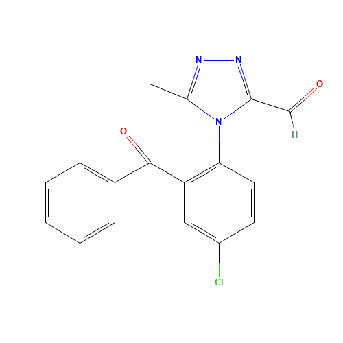 4-(2-Benzoyl-4-chlorophenyl)-5-methyl-4H-1,2,4-triazole-3-carboxaldehyde (CAS: 36916-20-8) - Chemical Structure and Molecular Formula 