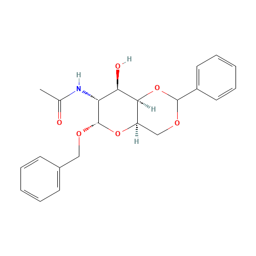 Benzyl 2-Acetamido-2-deoxy-4,6-O-benzylidene-a-D-galactopyranoside (CAS: 3554-91-4) - Chemical Structure and Molecular Formula 