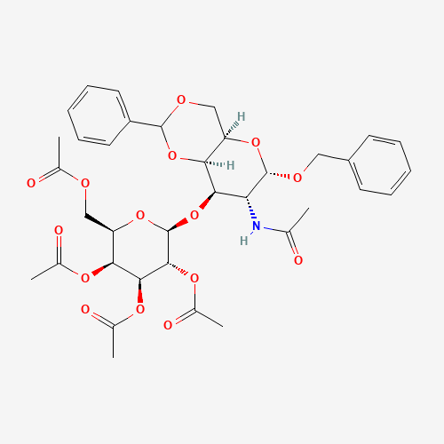 Benzyl 2-Acetamido-2-deoxy-4,6-O-benzylidene-3-O-(2',3',4',6'-tetra-O-acetyl-b-D-galactopyranosyl)-a-D-galactopyranoside (CAS: 86327-84-6) - Related Chemical Product