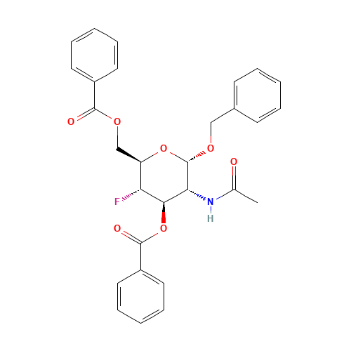 Benzyl 2-Acetamido-3,6-di-O-benzoyl-2,4-dideoxy-4-fluoro-a-D-glucopyranose (CAS: 290819-68-0) - Chemical Structure and Molecular Formula 