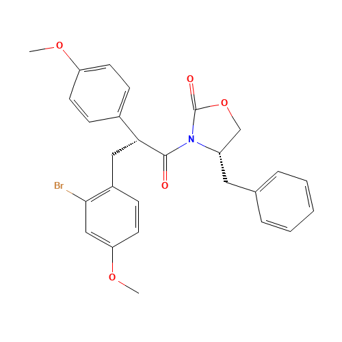 (S)-4-Benzyl-3-[(S)-3-(2-bromo-4-methoxyphenyl)-2-(4-methoxyphenyl)propanoyl]-2-oxazolidinone (CAS: 917379-10-3) - Related Chemical Product