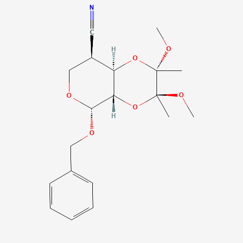 Benzyl 4-Cyano-4-deoxy-2,3-O-[(1S,2S)-1,2-dimethoxy-1,2-dimethyl-1,2-ethanediyl]-b-D-arabinopyranoside (CAS: 1084896-40-1) - Related Chemical Product