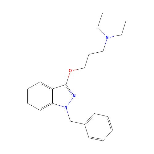 1-Benzyl-3-[3-(diethylamino)propoxy]-1H-indazole (CAS: 47448-66-8) - Chemical Structure and Molecular Formula 