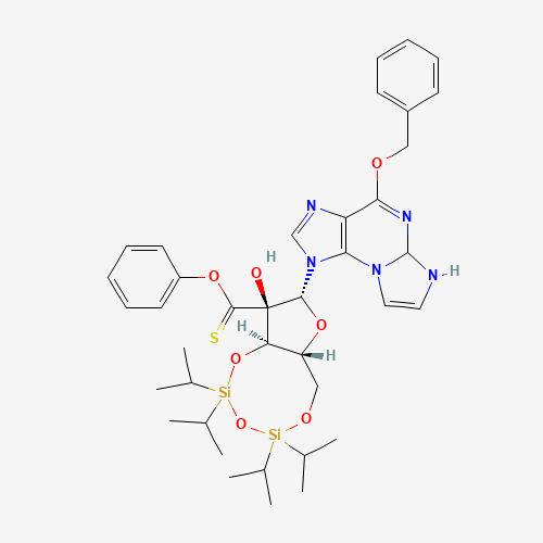 O6-Benzyl-N2,3-etheno-2'-phenoxythioxomethyl-3',5'-O-[tetrakis(isopropyl)-1,3-disiloxanediyl] Guanosine (CAS: 148437-93-8) - Chemical Structure and Molecular Formula 