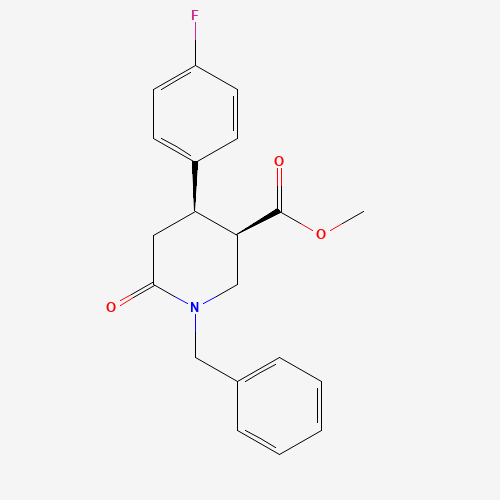 cis 1-Benzyl-4-(4-fluorophenyl)-6-oxopiperidine-3-carboxylic Acid Methyl Ester (CAS: 612095-73-5) - Chemical Structure and Molecular Formula 