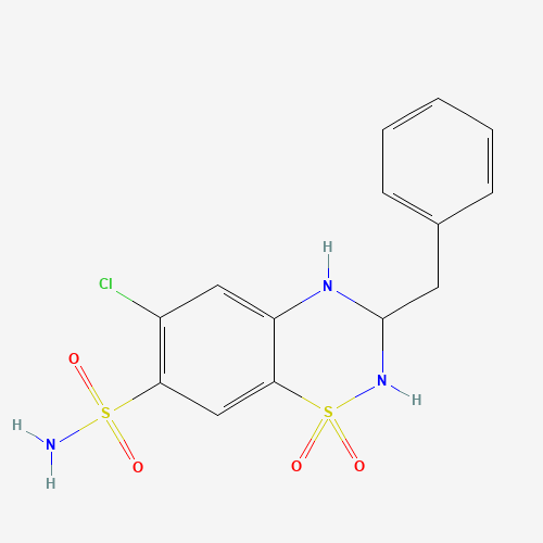 Benzylhydrochlorothiazide (CAS: 1824-50-6) - Chemical Structure and Molecular Formula 