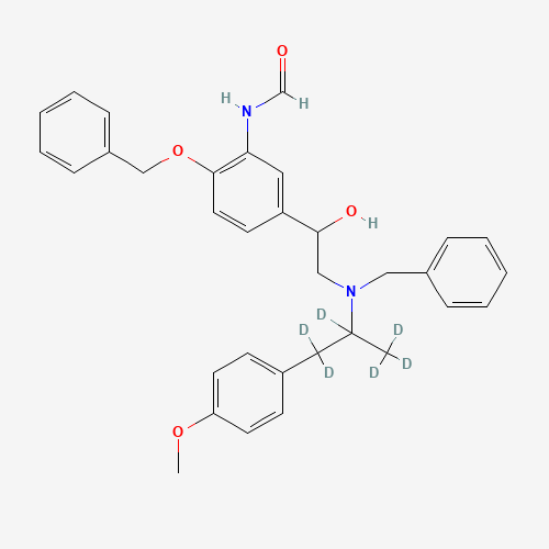 rac-N-Benzyl-N-[2-hydroxyl-2-(4-benzyloxy-3-formamidophenyl)-ethyl]-3-(4-methoxyphenyl)-2-propylamine-d6 (CAS: 1216518-77-2) - Related Chemical Product
