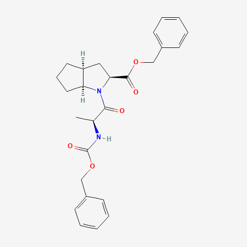 1-(2-Benzyloxycarbonylamino-1-oxopropyl)octahydrocyclopenta[b]pyrrole-2-carboxylic Acid Benzyl Ester (CAS: 1356382-92-7) - Chemical Structure and Molecular Formula 
