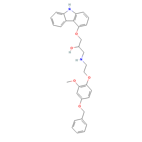 4'-Benzyloxy Carvedilol (CAS: 887352-95-6) - Chemical Structure and Molecular Formula 