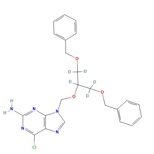 9-[[2-Benzyloxy-1-(benzyloxymethyl)-ethoxy]-methyl]-6-chloroguanine-d5 (CAS: 1184968-31-7) - Related Chemical Product