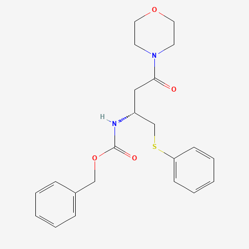 N-Benzyloxycarbonyl-4-[(3R)-3-amino-1-oxo-4-(phenylthio)butyl]morpholine (CAS: 870812-93-4) - Chemical Structure and Molecular Formula 