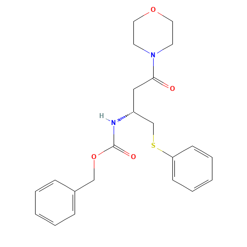 N-Benzyloxycarbonyl-4-[(3R)-3-amino-1-oxo-4-(phenylthio)butyl]morpholine (CAS: 870812-93-4) - Chemical Structure and Molecular Formula 