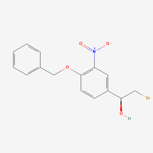 (S)-1-(4-Benzyloxy-3-nitrophenyl)-2-bromoethanol (CAS: 193761-53-4) - Chemical Structure and Molecular Formula 
