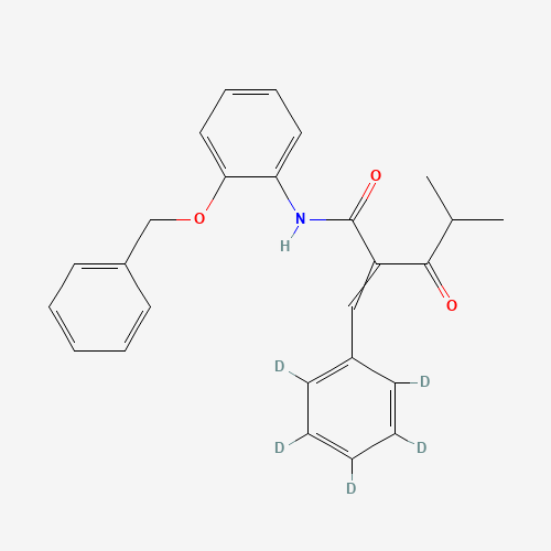 N-2-Benzyloxyphenyl a-Benzilidene-d5 Isobutyrylacetamide (CAS: 1020719-18-9) - Chemical Structure and Molecular Formula 