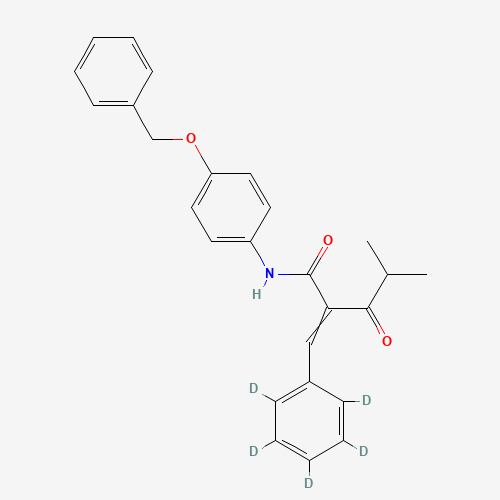 N-4-Benzyloxyphenyl a-Benzilidene-d5 Isobutyrylacetamide (CAS: 1020719-20-3) - Chemical Structure and Molecular Formula 