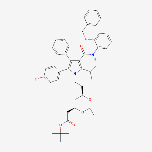 (6-{2-[3-(2-Benzyloxy-phenylcarbamoyl)-5-(4-fluoro-phenyl)-2-isopropyl-4-phenyl-pyrrol-1-yl]-ethyl}-2,2-dimethyl-[1,3]-dioxane-4-yl)-acetic Acid,tert-Butyl Ester (CAS: 265989-39-7) - Related Chemical Product