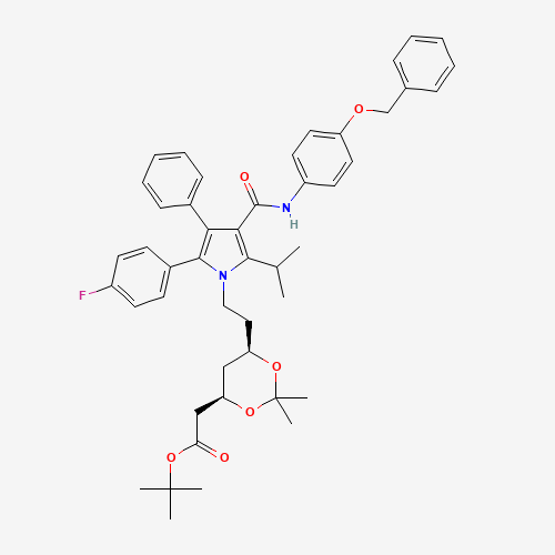 (6-{2-[3-(4-Benzyloxy-phenylcarbamoyl)-5-(4-fluoro-phenyl)-2-isopropyl-4-phenyl-pyrrol-1-yl]-ethyl}-2,2-dimethyl-[1,3]-dioxane-4-yl)-acetic Acid,tert-Butyl Ester (CAS: 163217-68-3) - Related Chemical Product